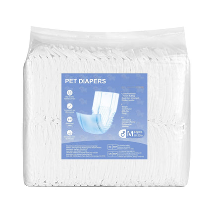 Disposable Male Dog Diapers, Size M, 96 Count, Wetness Indicator
