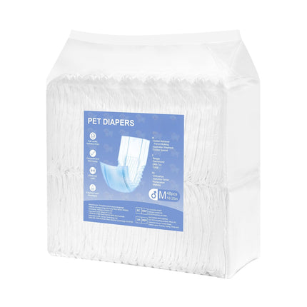 Disposable Male Dog Diapers, Size M, 96 Count, Wetness Indicator