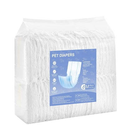 Disposable Male Dog Diapers, Size M, 96 Count, Wetness Indicator