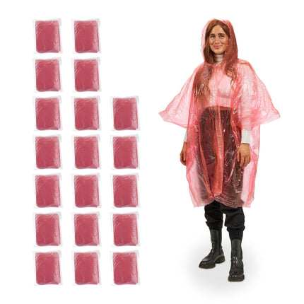 Einweg-Regenponcho, 20er-Set