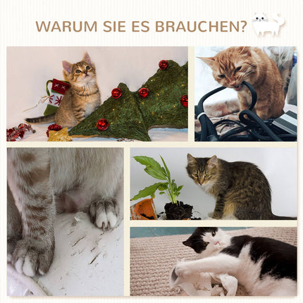Katzenbaum mit Hängematte, Kletterwand und Kratzstämmen
