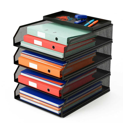 Organiseur de documents, maille métallique, 4 compartiments A4