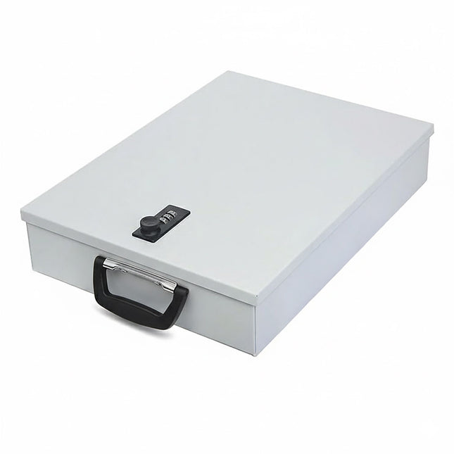 Boîte de rangement pour documents avec serrure, format A4, en métal