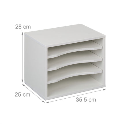Compartiment à documents blanc 4 compartiments