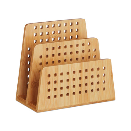 Porte-documents en bambou 2 compartiments