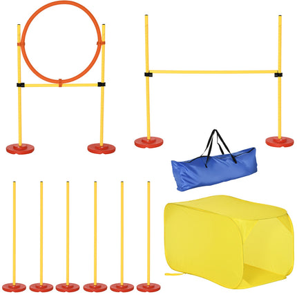 Hunde-Agility-Hindernisparcours – Verstellbares gelbes Hecken-Set