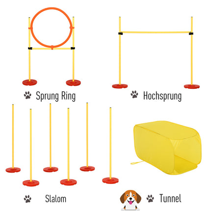 Hunde-Agility-Hindernisparcours – Verstellbares gelbes Hecken-Set