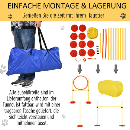 Hunde-Agility-Hindernisparcours – Verstellbares gelbes Hecken-Set