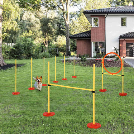 Hund Agility Zaun-Set, 3-in-1 Training, tragbar, gelb