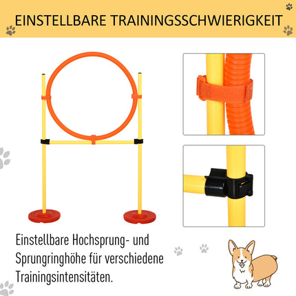 Hund Agility Zaun-Set, 3-in-1 Training, tragbar, gelb