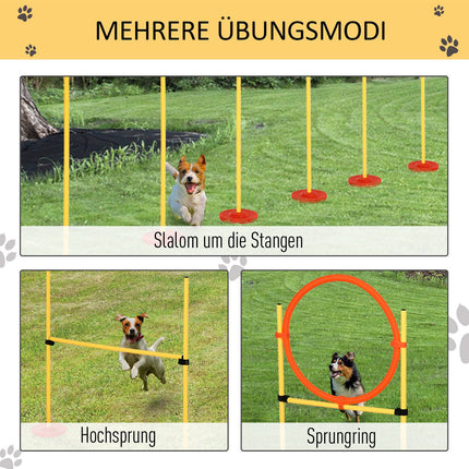 Hund Agility Zaun-Set, 3-in-1 Training, tragbar, gelb