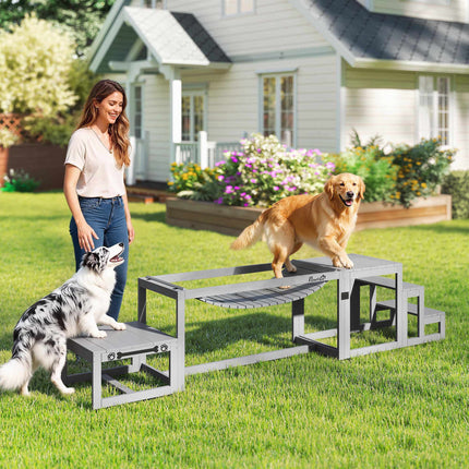 Ensemble d'agilité pour chiens - 3 pièces en pin, capacité de 40 kg