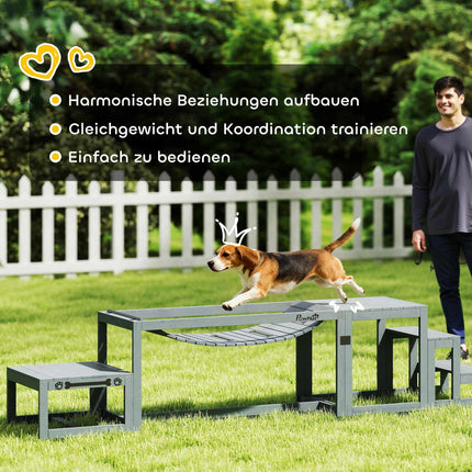 Ensemble d'agilité pour chiens - 3 pièces en pin, capacité de 40 kg