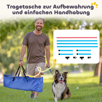 Kit d'agilité pour chien, haies réglables avec sac de transport