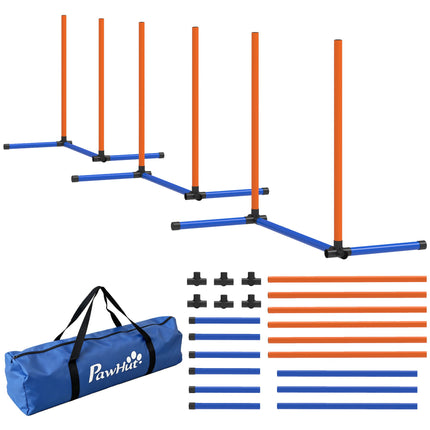 Hund Agility Set, tragbar mit verstellbaren Slalomstangen