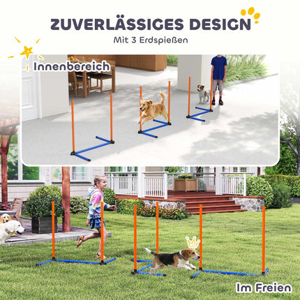 Hund Agility Set, tragbar mit verstellbaren Slalomstangen