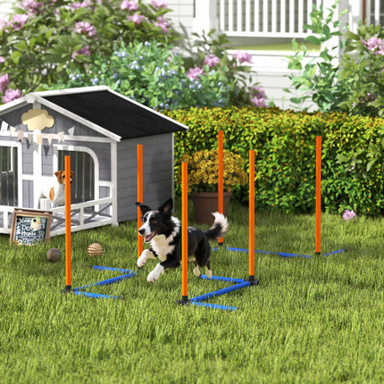 Hund Agility Set, tragbar mit verstellbaren Slalomstangen