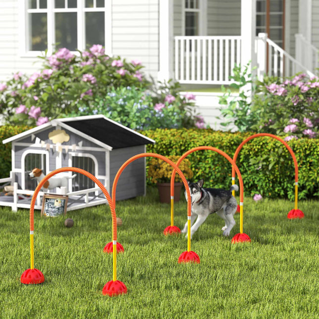 Kit d'entraînement d'agilité pour chien avec 4 barrières réglables et sac de transport