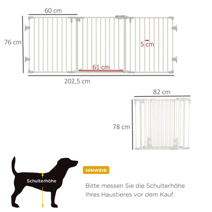 Faltbare Hundebarriere mit einstellbarem Winkel und automatischer Tür