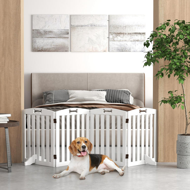 Hunde-Schutzgitter, faltbar, 4-teilig, 207,5 x 61 cm, weiß