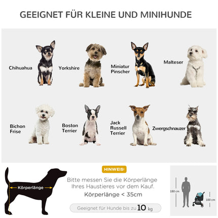 2-in-1-Haustierwagen – faltbarer Hunde- und Katzenbuggy, Dunkelgrün
