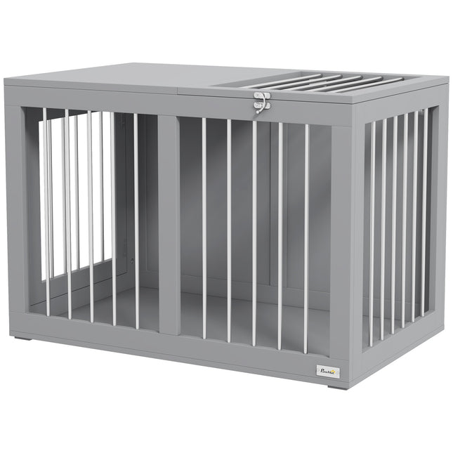 Cage Pour Chien Maison Niche Pour Chien Cage Pour Animaux De Compagnie Pour Chiens De Taille Moyenne Cage Pour Chien Avec Portes Cage De Transport Pour Chien Gris 80 X 50 X 56,5 Cm