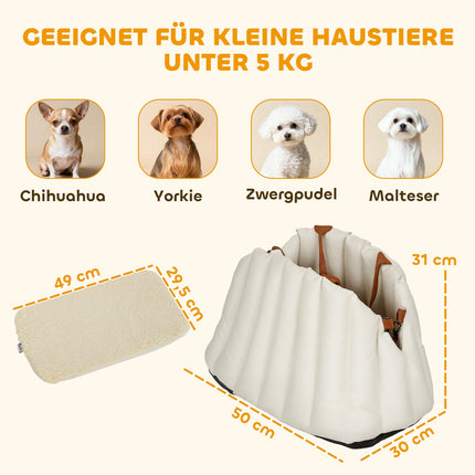 Siège auto et sac de transport pour chien, tissu Oxford, pour animaux de moins de 5 kg