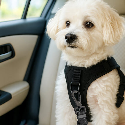 Ceinture de sécurité pour chien avec amortisseur, longueur réglable