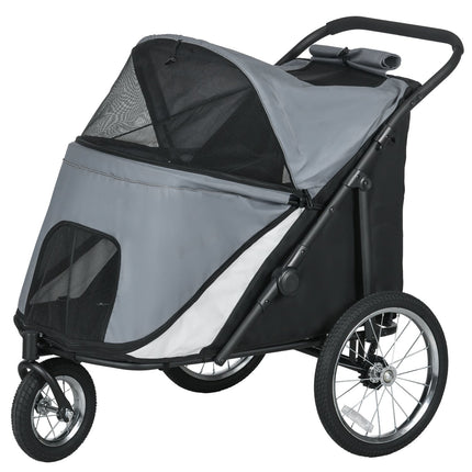 Faltbarer Tierwagen mit Netzfenster, 30 kg Tragkraft, Grau