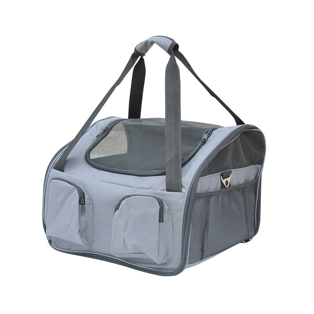 Caisse Pour Chien Boîte De Transport Pour Voiture Sac De Transport Oxford Gris 41X34X30Cm