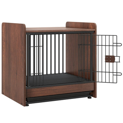 Cage pour chien et table de chevet avec porte verrouillable et plateau amovible