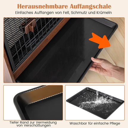 Cage pour chien et table de chevet avec porte verrouillable et plateau amovible