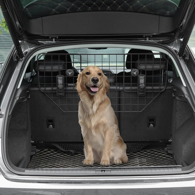 Dog Guard Barrière Universelle Pour Coffre De Voiture, Séparateur De Barrière Pour Chien Réglable, Métal Noir, (90-120) X 40,5 Cm