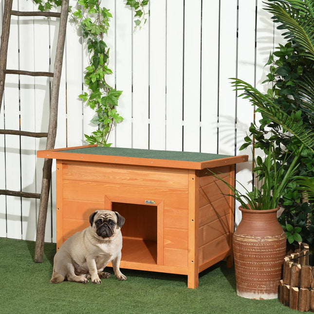 Hundehütte aus Fichtenholz mit Dach – Gemütliches Tierheim 82x58x58 cm