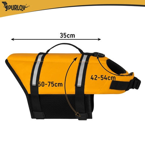 Gilet de sauvetage pour chien, taille L, jaune, 10-20 kg, réfléchissant