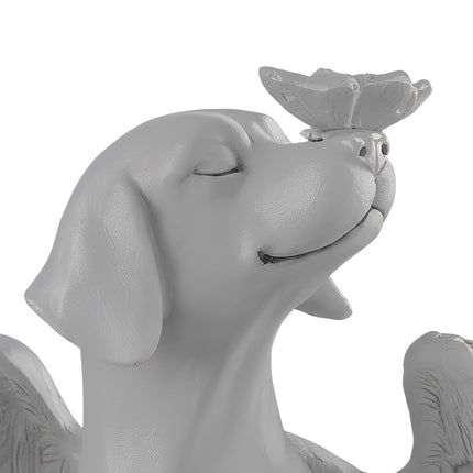 Statue d'ange commémorative pour chien - Résistante aux intempéries, design ailé