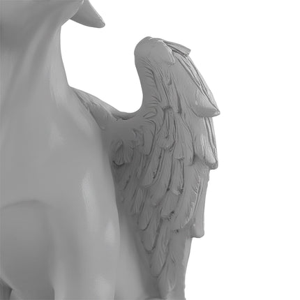 Statue d'ange commémorative pour chien - Résistante aux intempéries, design ailé