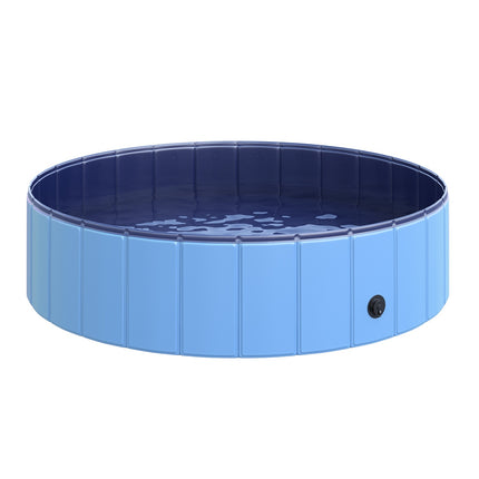 Großer Hunde-Pool, robustes PVC/Holz, 120x30 cm - Sommerkühlung