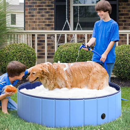 Großer Hunde-Pool, robustes PVC/Holz, 120x30 cm - Sommerkühlung