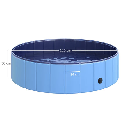 Großer Hunde-Pool, robustes PVC/Holz, 120x30 cm - Sommerkühlung