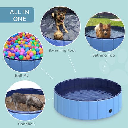 Großer Hunde-Pool, robustes PVC/Holz, 120x30 cm - Sommerkühlung
