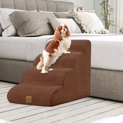 Rampe pour chien, 4 marches en mousse, antidérapante, housse lavable