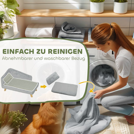 Hundebett in mittlerer Größe mit waschbarem Kissen, erhöhtes Design