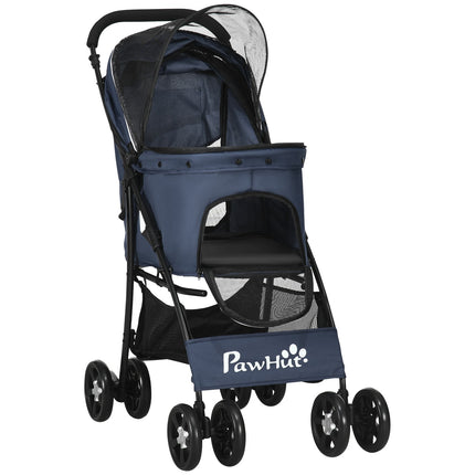 Poussette Pliable Pour Chien Avec Coussin, 4 Roues, Fenêtre En Maille, Pour Petits Chiens Et Chats, Oxford 600D