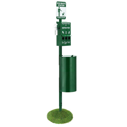 Dog Waste Station, 11.5 Gallon Bin, 600 Bags, Wash Bottle