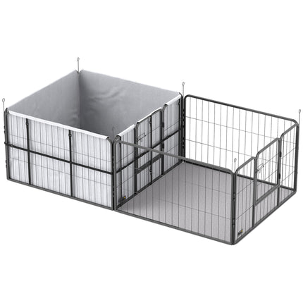 Hundewurfbox, 7 Paneele, Stahlrahmen, Oxford-Gewebe