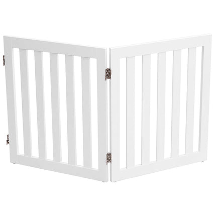 Barrière pour chien 60 cm de haut, barrière de protection en bois pliable 2 panneaux blanche