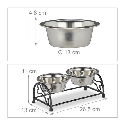 Ensemble de gamelles pour chien avec support