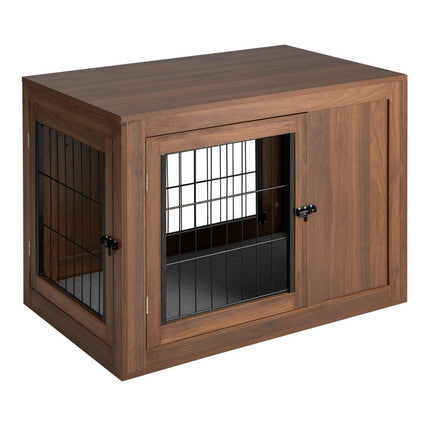 Hundekäfig Tierkäfig Kombination aus Tierbox &amp; Beistelltisch mit Kissen 92 x 59 x 66,5 cm