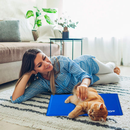 Tapis pour chien bleu